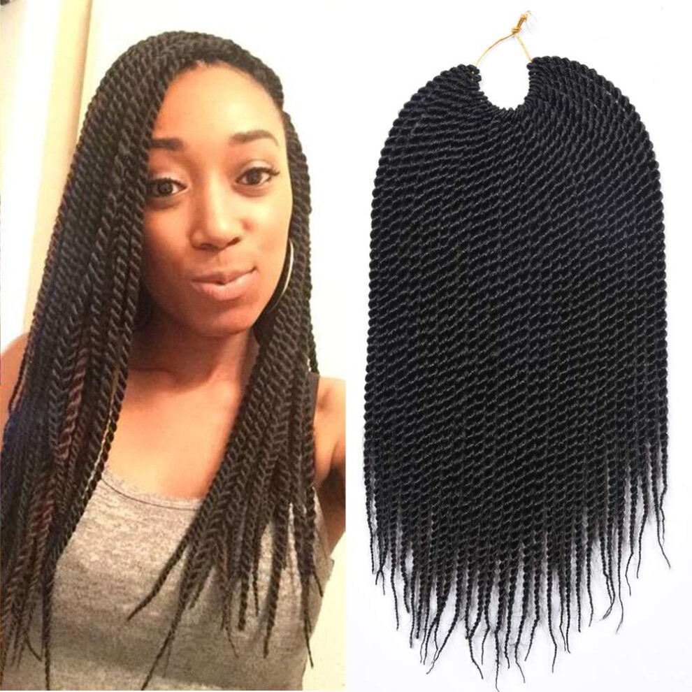 Unisex 14 Inch Senegalese Twist Crochet Braids 7 Packs 30 Strands Ombre Synthetic Hair Extensions