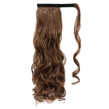 Clip In Ponytail Extension 22 Inch Wavy Ombre Auburn Wrap Around Heat Resistant Synthetic Hair