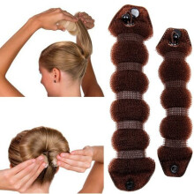 Hair Bun Maker Set Brown No Pins Fast Styling Small and Large Donut Bun Tool for Women