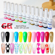 12 Stück UV Nagelkunst Liner Gel Nagellack Set, 8ml, 93x18mm, 12 Farben