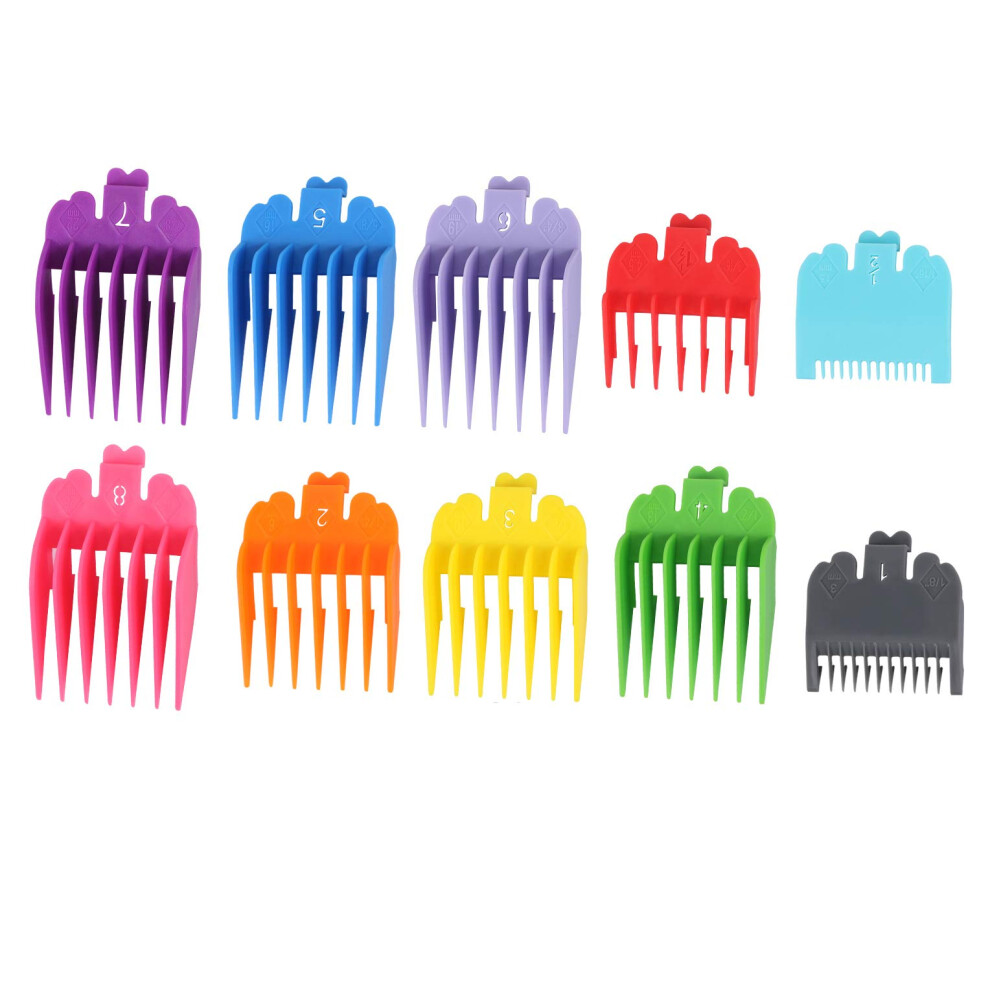 Guards Set for Wahl Clippers, Color Coded Length Selection 1/16' to 1', Secure SnapOn Comb Attachments
