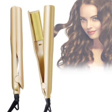 2 in 1 Hair Straightener and Curler with 3D Titanium Plates, Dual Voltage Flat Iron for All Hair Types