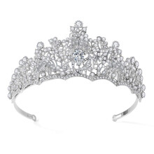 Bridal Jewelry Set with 50cm Necklace and Crown Headband, Durable Wedding Accessories for Brides