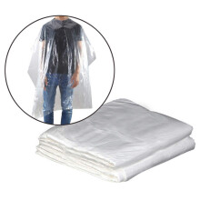 200Pcs Disposable Hair Cutting Cape Waterproof Transparent PE Barber Apron 90x120cm for Salon and Home