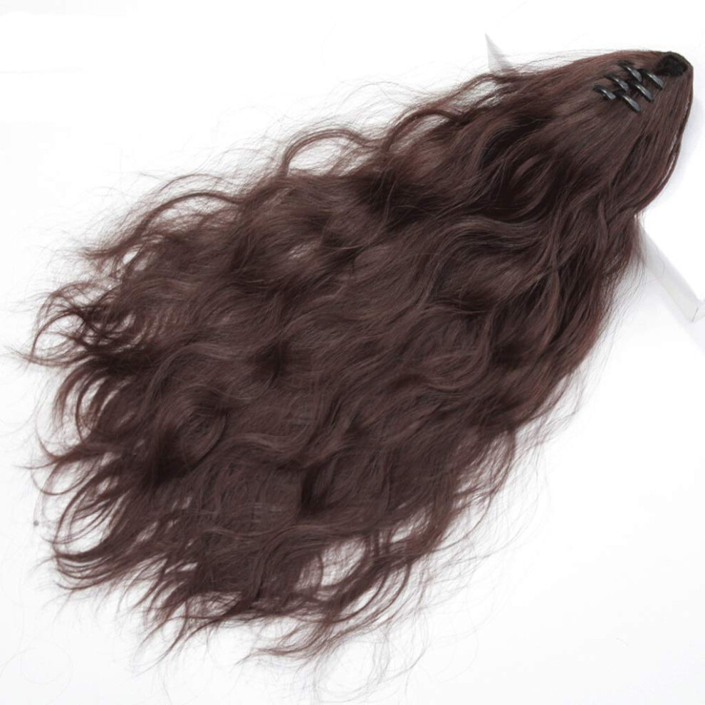 Unisex Long Ponytail Wig 60Cm Curly Heatresistant Synthetic Hair With Secure Grip For Women