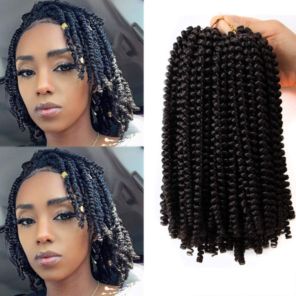 8 Inch Spring Twist Crochet Hair Extensions, NaturalLooking Lightweight Braiding Hair
