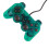 Wired PS2 Transparent Green Game Controller with Dual Vibration/ABS 5