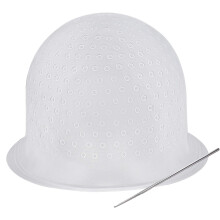 Reusable Silicone Highlighting Cap with Hook for Precise Strand Selection and Mess Hair Coloring