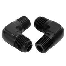 2 Pcs 6AN to 1/4 NPT Fitting Adapter 90 Male Swivel Aluminum