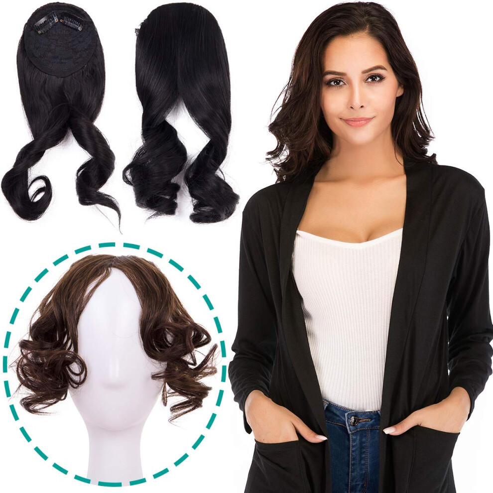 Clip in Bangs with Thick Curly Side Bangs Hair Extensions for Women Natural Look 1 PCS