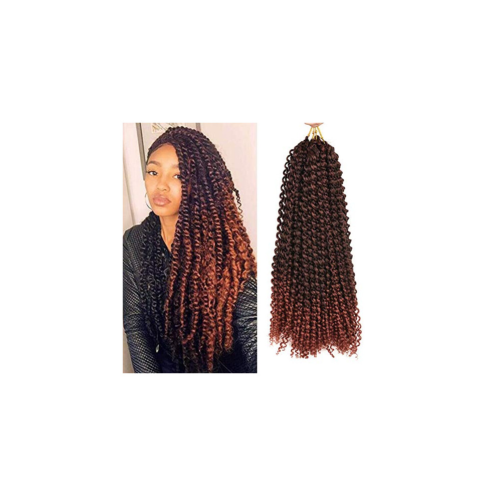 Passion Twist Hair 18 Inch Ombre Curly Crochet Braids Easy Install Lightweight Natural Look T350