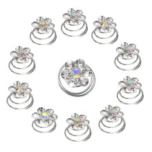 84pcs Spiral Hair Pins with Sparkling Rhinestone Flower Twists for Bridal Wedding and Prom
