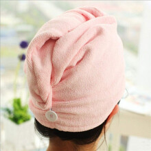 Microfiber Hair Towel Wrap with Secure Button Lock, Fast Drying for Women, Purple