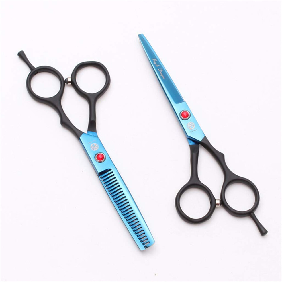 Professional Hair Cutting and Thinning Scissors Set 5.5Inch Barber Kit with Leather Case for Salon
