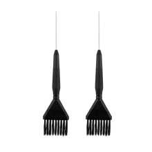 Hair Dye Brush Comb 2 Pack with Precise Sectioning Tail for Highlights and Even Color Application, Black