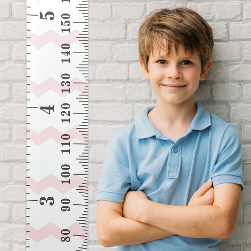 Pink Canvas Growth Chart for Kids Wall Hanging Ruler Decor 2