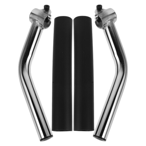 1Set Durable Steel Wheelchair Push Handle Extender Silver for Elderly