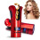 Automatic Curling Iron with Ceramic Ionic Barrel, AntiTangle Spin, LCD Temps and Timer, Red 1