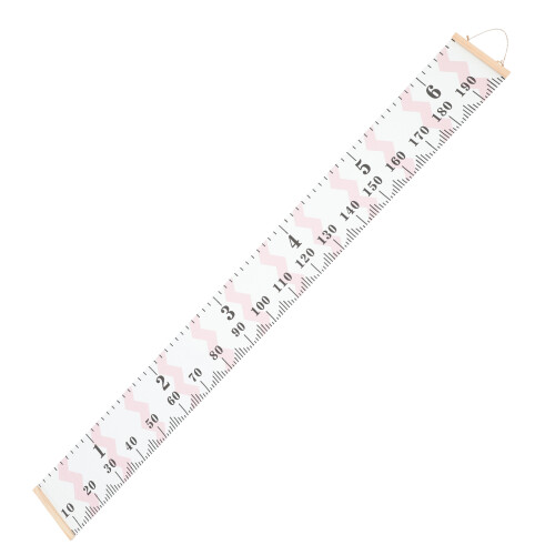 Pink Canvas Growth Chart for Kids Wall Hanging Ruler Decor