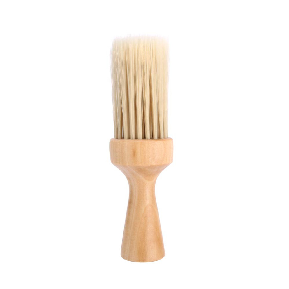 Barber Neck Duster Brush with Soft Gentle Bristles and Ergonomic Wooden Handle for Quick Hair Removal