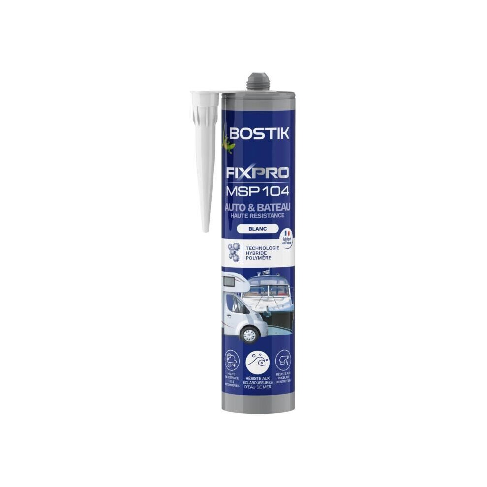 Mastic Auto/Boat - Bostik - Fixpro Msp 104 - Adhesive And Sealant - Weatherproof And Seawater Resistant - White - 290 Ml 3549212494162