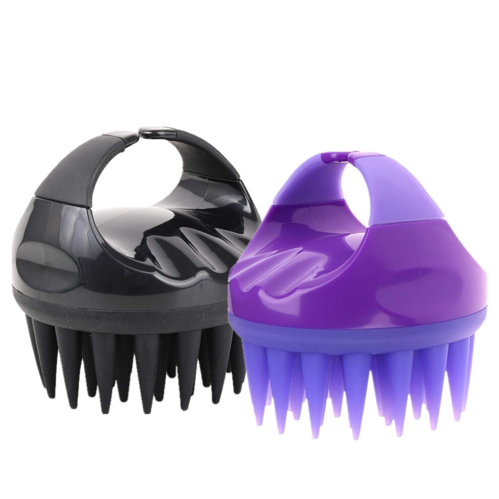 2 Pack Silicone Scalp Massager Shampoo Brush for Gentle Wet or Dry Hair Massage