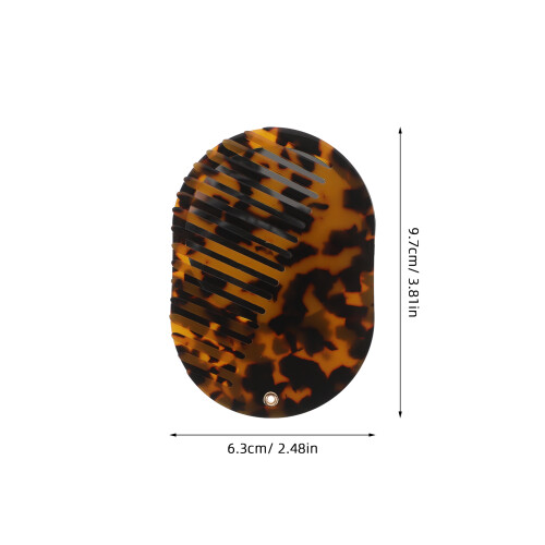 Compact Leopard Travel Hair Brush Mirror Foldable Acetate Comb 1