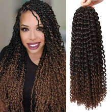 Passion Twist Hair 18 Inch Ombre T1B/30 Crochet Braiding Hair Extensions Water Wave Lightweight