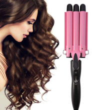 Triple Barrel Curling Iron with Ceramic Coating, Fast Heating Hair Waver for Beach Waves