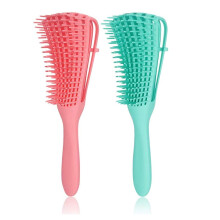 2 Pack Detangling Brush for 4C Natural Hair, Pain Hair Brush for Curly Thick Wet or Dry Hair, Green and Pink