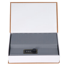 Portable Book Safe Case with Combo Lock, Brown, 240x160x55mm