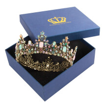 Baroque Crown for Women with Colorful Princess Tiara Design for Wedding Prom Pageant and Parties