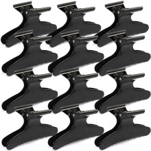 Hair Sectioning Clips Black Butterfly 12 Pack with Secure Grip Nine Claws for Salon Styling and Cutting