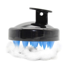 Silicone Scalp Massager Shampoo Brush for Gentle Massage and Deep Lather with Non‑Slip Grip Black