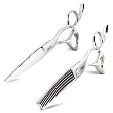 Professional 6 Inch Japanese Steel Hair Cutting and Thinning Scissors Set for Salon Precision