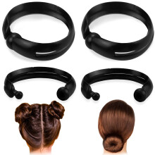 Bun Maker Set for Women, Silicone Hair Styling Tools with Gentle Grip and Secure Button Fastener
