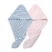 Hair Drying Towel with Fast Water Absorption, Microfiber Hair Turban Wrap with Secure Button Closure
