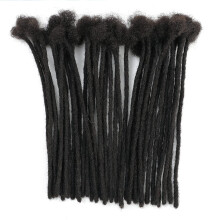 6 Inch Human Hair Dreadlock Extensions 30 Locs 0.6cm Handmade Natural Black With Crochet Tool