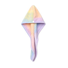 Hair Drying Towel 2 Pack Rainbow Microfiber Turban Quick Dry Wrap for Long and Short Hair