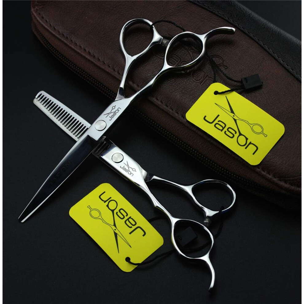 Professional Hair Cutting Scissors Set LeftHanded 6.0 and 5.5 Inch Japanese Steel Barber Kit