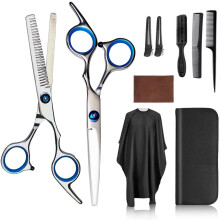 Professional Hair Cutting Scissors Set 10PCS Barber and Hairdresser Kit with Thinning Shears and Case