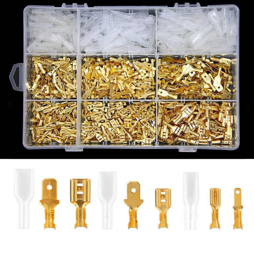 135Pcs Yellow Crimp Terminal Block Set With Transparent Cover 2.8-6.3Mm 7621389987312