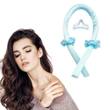 Heatless Hair Curlers Overnight Styling Soft Foam Curling Ribbon Set Leopard Print
