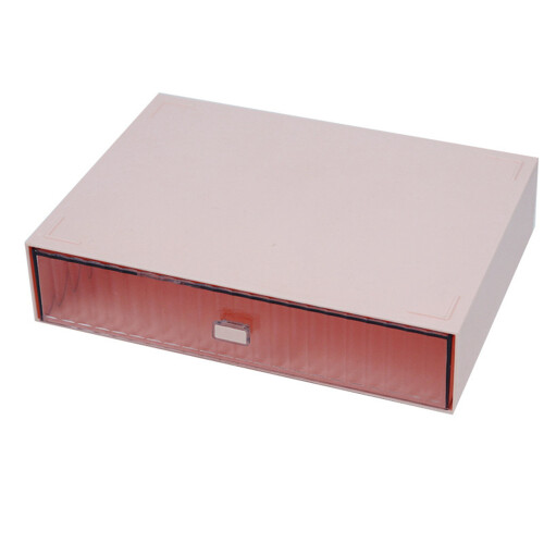Waterproof Dustproof Pink Plastic Multi-Layer Stackable Desktop Drawer Organizer 1