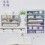Waterproof Plastic Desktop Drawer Organizer 3-Layer Stackable Purple Striped 3