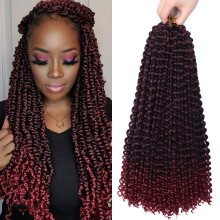Passion Twist Crochet Hair 7 Packs 18 Inch Bohemian Pretwisted Water Wave Braids for Natural Textured Finish