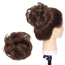 Hair Bun Extension with Curly Chignon, Messy Hair Scrunchie for Women, Instant Volume Boost