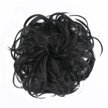 Messy Hair Bun Synthetic Curly Chignon Hair Piece with Elastic Band for Instant Volume Boost Color 1