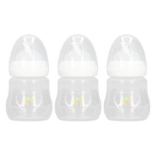 Baby Bottle Set 180ml Wide Mouth Slow Flow Clear PP with Natural Nipple