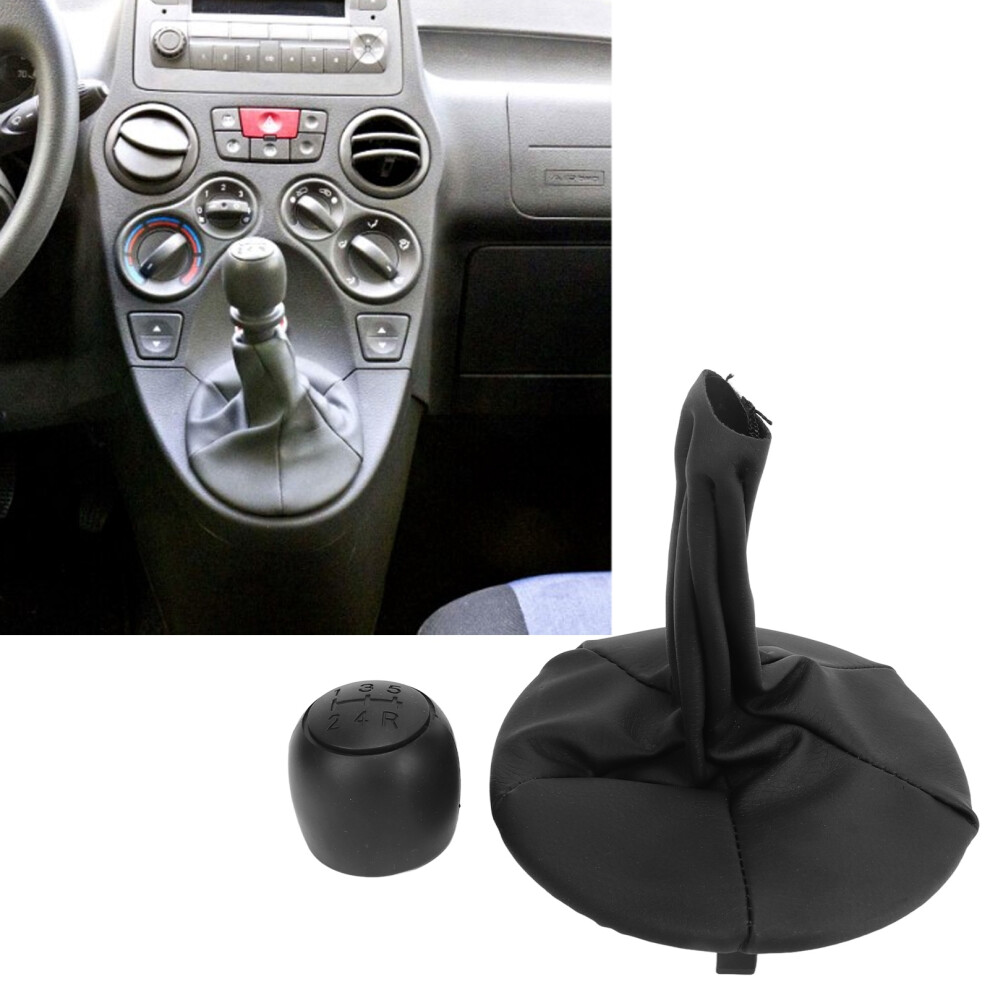 5 Speed Manual Gear Shift Knob & Gaiter Boot Cover For Fiat Panda 8761389988755
